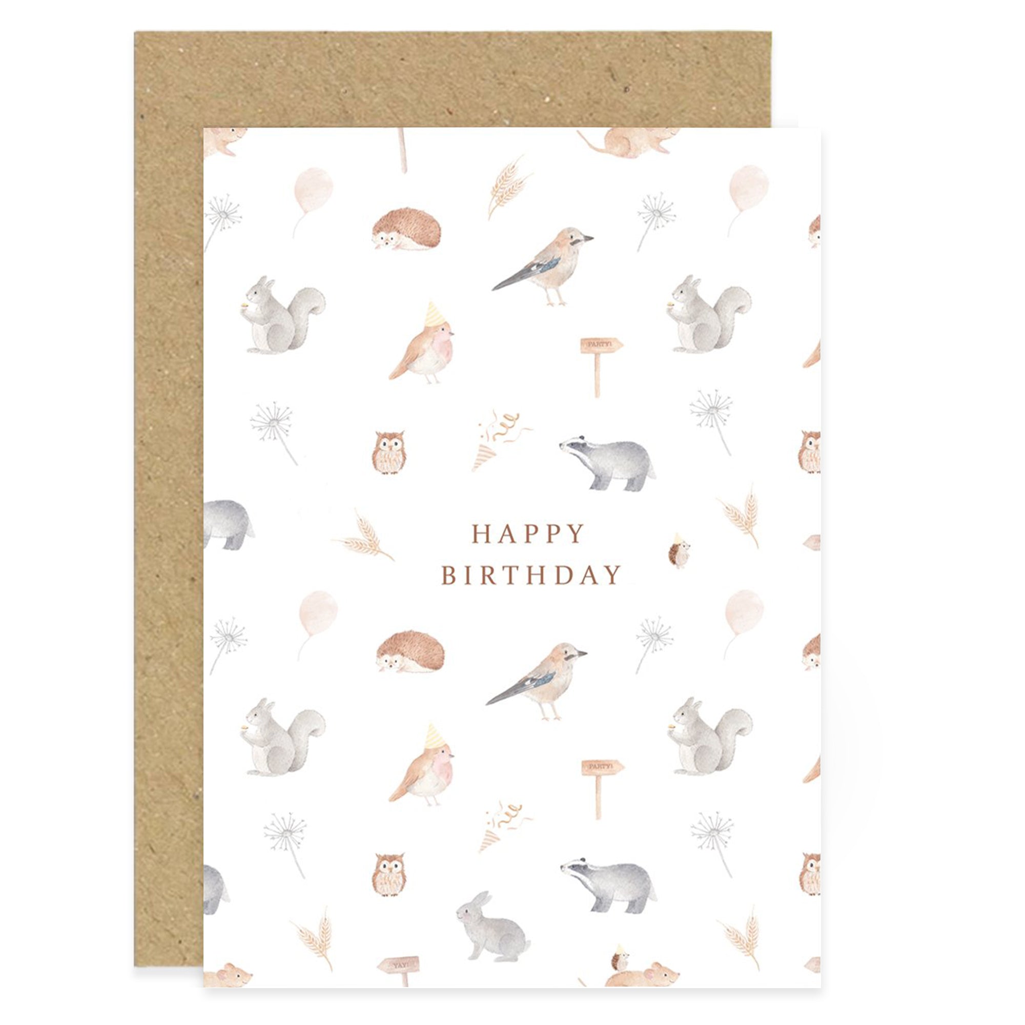 Woodland Animal Birthday Card