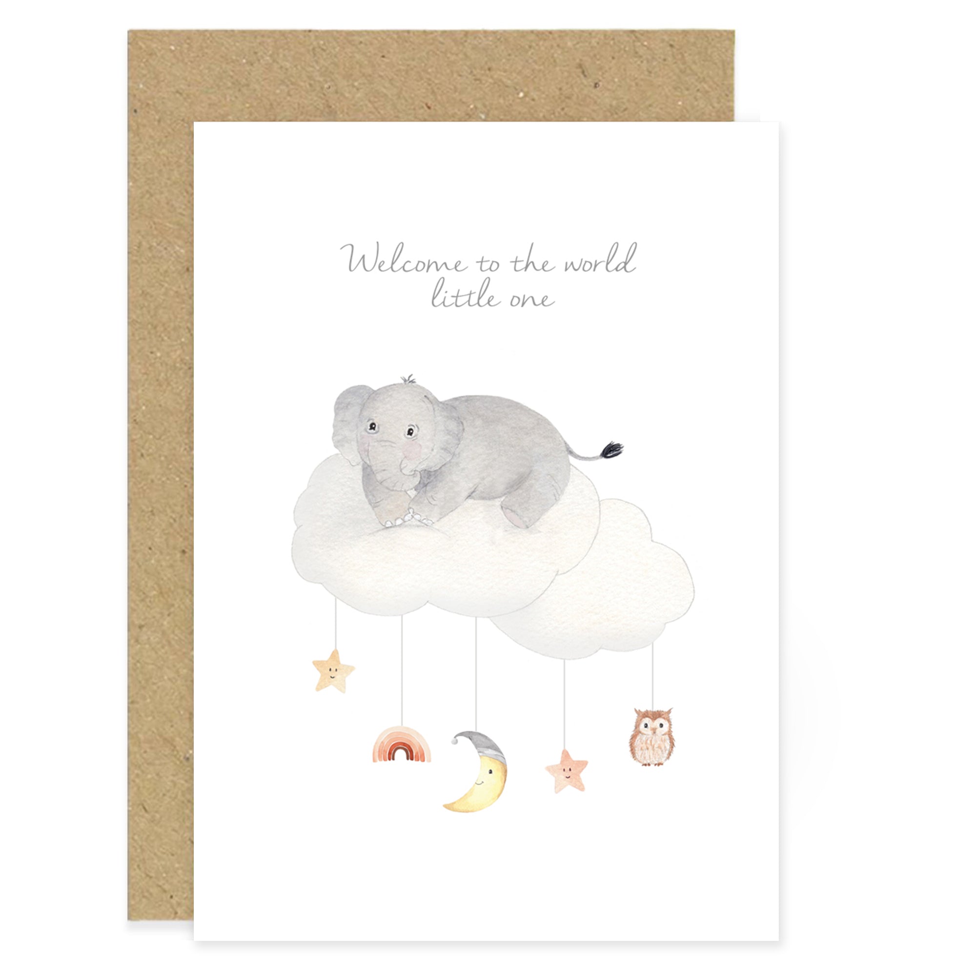 New Baby Card - Elephant Mobile