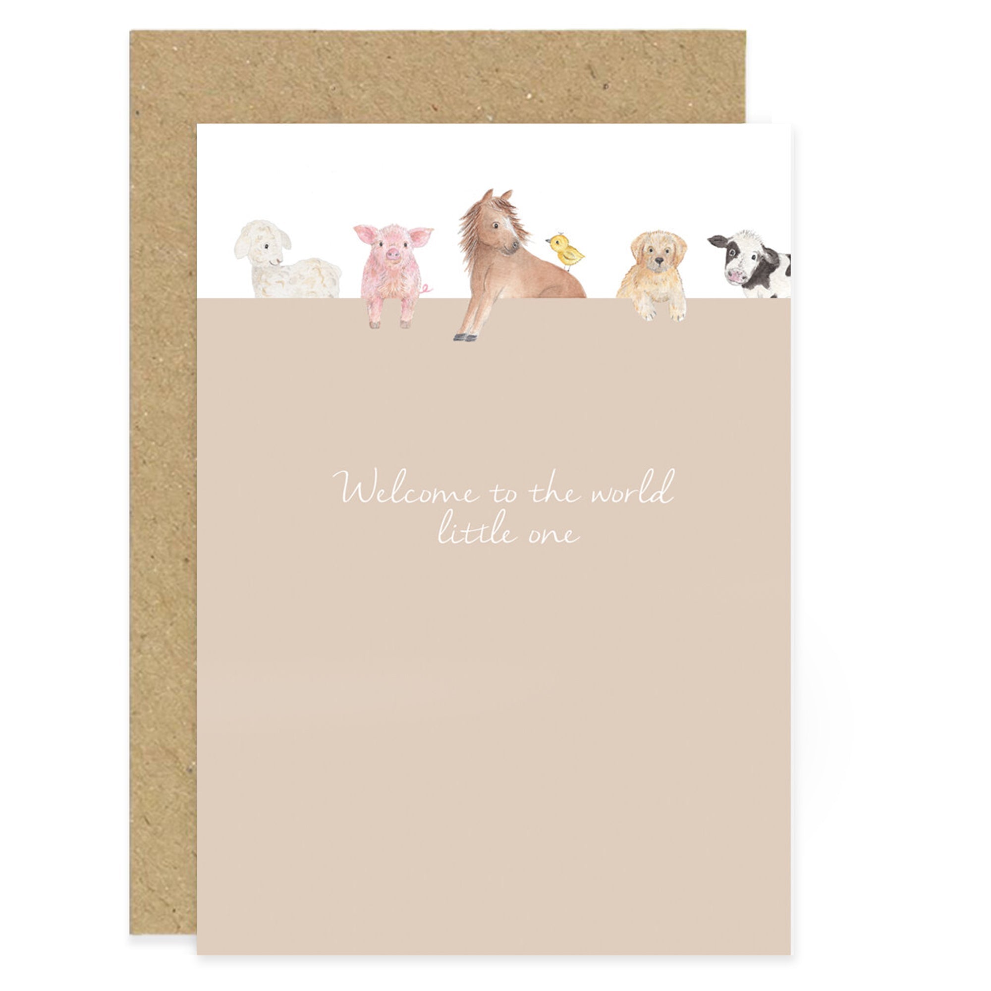 Welcome Little One Card - Farmyard